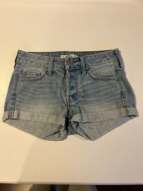 Hollister Pale Blue Cuffed Denim Shorts